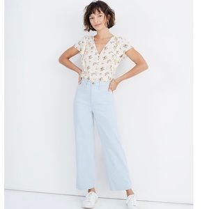 Madewell Slim Fit Emmett Wide-Leg Crop Pants in Speckle Size 26 Waist Regular